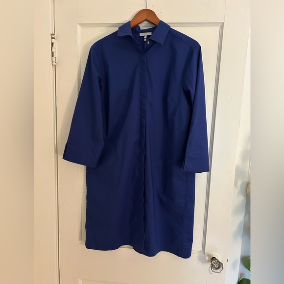 Hinson Wu women’s Size 1 plus size Xena button-down shirtdress royal blue - Picture 1 of 8